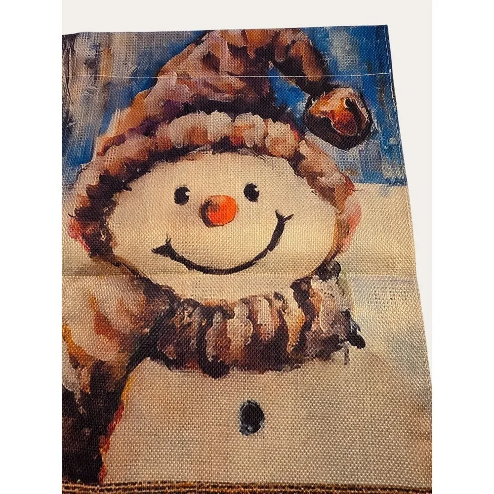 Charming Snowman Welcome Garden Flag-double Sided, Durable Polyester